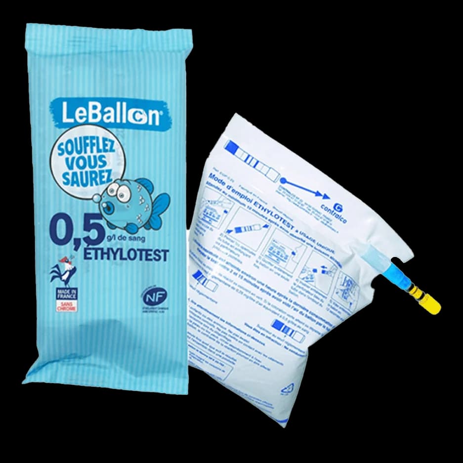Etilometro chimico Contralco Le Ballon 0,5 g/l senza cromo, certificato NF